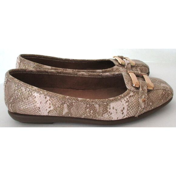Aerosoles Women's Gold & Cream Flat Loafer Shoes Size 6.5M - Picture 2 of 10